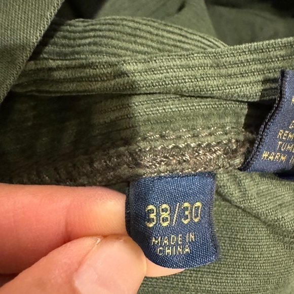 Polo Ralph Lauren Dungarees corduroy jeans Men 38x30 Varick Slim Straight Green. - Picture 3 of 9